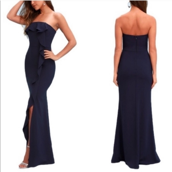 Lulu's Valerie Strapless Ruffled Maxi Dress NWT - Size XS - Picture 10 of 10